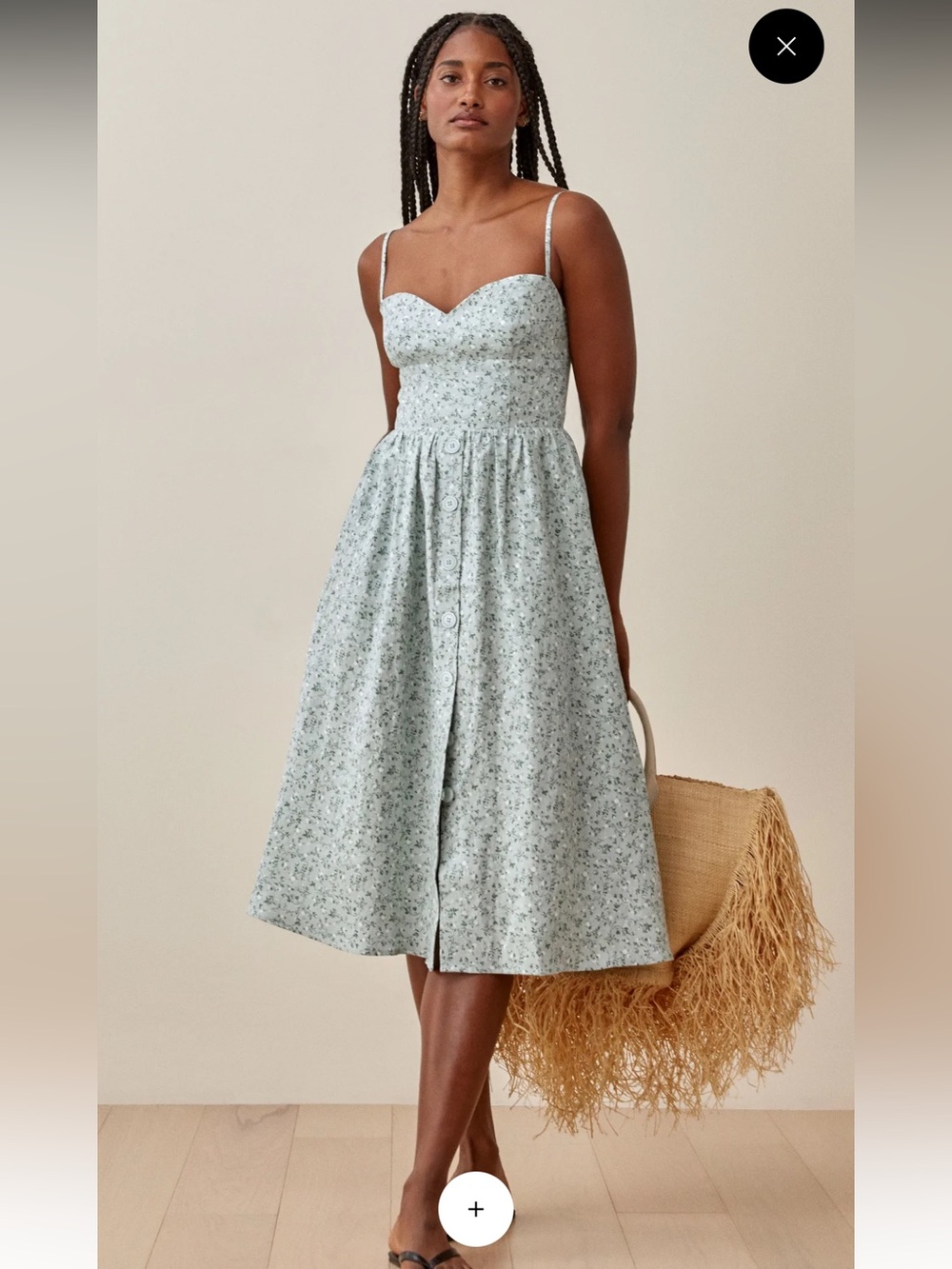 Reformation Cale Linen Dress in Agave